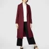 ARIS Wool Peak Lapel Coat Burgundy