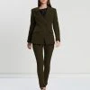 Asilio Double Breasted Crepe Blazer Olive