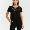 Atmos&Here Rosie Lace Contrast Top Black
