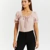 Atmos&Here Sharon Puff Sleeve Blouse Soft Pink