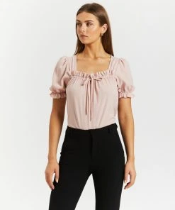 Atmos&Here Sharon Puff Sleeve Blouse Soft Pink
