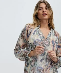 Atmos&Here Clara Tie Neck Paisley Blouse White Paisley -Deals The Style Setters Store http3A2F2Fstatic.theiconic.com .au2Fp2Fatmos here 0300 8613031 4