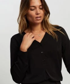 Atmos&Here Roll Sleeve Shirt Black -Deals The Style Setters Store http3A2F2Fstatic.theiconic.com .au2Fp2Fatmos here 0330 5412311 4