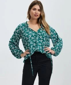 Atmos&Here Samantha Blouse Green Floral