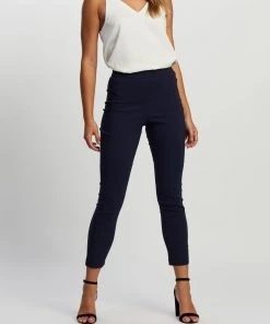 Atmos&Here Skinny Bengaline Pants Navy