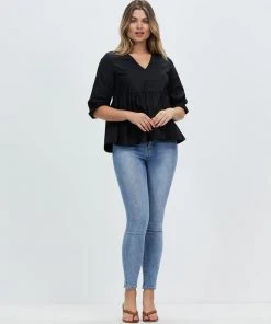 Atmos&Here Tamika Puff Sleeve Smock Blouse Black -Deals The Style Setters Store http3A2F2Fstatic.theiconic.com .au2Fp2Fatmos here 0403 8404131 5
