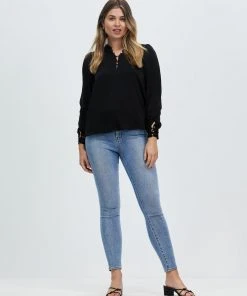 Atmos&Here Wilson Button Front Blouse Black -Deals The Style Setters Store http3A2F2Fstatic.theiconic.com .au2Fp2Fatmos here 0434 1546821 5