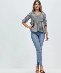 Atmos&Here Tamika Puff Sleeve Smock Blouse Gingham -Deals The Style Setters Store http3A2F2Fstatic.theiconic.com .au2Fp2Fatmos here 0518 9404131 5