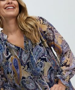 Atmos&Here Clara Tie Neck Paisley Blouse Navy Paisley -Deals The Style Setters Store http3A2F2Fstatic.theiconic.com .au2Fp2Fatmos here 0561 9613031 4