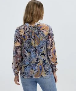 Atmos&Here Clara Tie Neck Paisley Blouse Navy Paisley -Deals The Style Setters Store http3A2F2Fstatic.theiconic.com .au2Fp2Fatmos here 0568 9613031 3