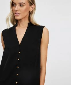 Atmos&Here Pembroke Button Blouse Black -Deals The Style Setters Store http3A2F2Fstatic.theiconic.com .au2Fp2Fatmos here 0707 0008141 4