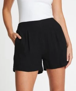 Atmos&Here Millicent Pleat Front Shorts Black