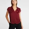 Atmos&Here Annette V Neck Blouse Burgundy
