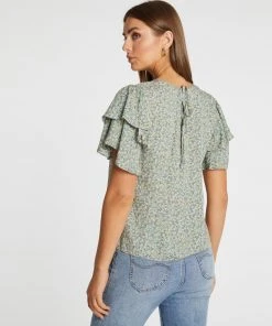 Atmos&Here Ruthie Layered Flutter Sleeve Blouse Green Floral -Deals The Style Setters Store http3A2F2Fstatic.theiconic.com .au2Fp2Fatmos here 0962 0529531 3