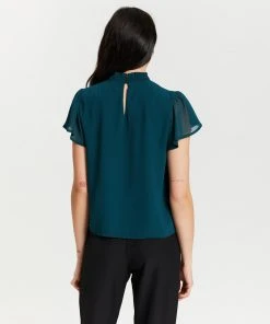 Atmos&Here Eleanor High Neck Flutter Sleeve Blouse Emerald Green -Deals The Style Setters Store http3A2F2Fstatic.theiconic.com .au2Fp2Fatmos here 1005 2379921 3