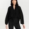 Atmos&Here Wynn Blouson Sleeve Blouse Black Chiffon