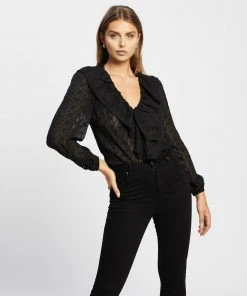 Atmos&Here Willow Ruffle Blouse Black