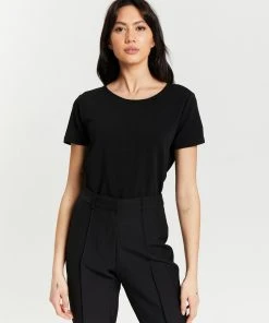 Atmos&Here Elise Crepe Textured Top Black