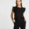Atmos&Here Frida Frill Sleeve Blouse Black