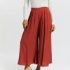 Atmos&Here Cora Pleated Wide Leg Pants Rust