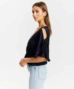 Atmos&Here Tina V-Neck Wrap Blouse Navy -Deals The Style Setters Store http3A2F2Fstatic.theiconic.com .au2Fp2Fatmos here 1538 8504131 2