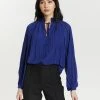 Atmos&Here Wynn Blouson Sleeve Blouse Cobalt Chiffon
