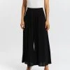 Atmos&Here Cora Pleated Wide Leg Pants Black