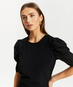 Atmos&Here Zali Puff Sleeve Dobby Top Black -Deals The Style Setters Store http3A2F2Fstatic.theiconic.com .au2Fp2Fatmos here 1702 4304131 4