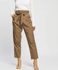 Atmos&Here Becca Tie-Front Pants Mocha