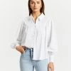 Atmos&Here Bea Linen Blend Button Front Shirt White
