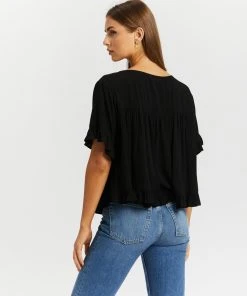 Atmos&Here Blainey Frill Sleeve Top Black -Deals The Style Setters Store http3A2F2Fstatic.theiconic.com .au2Fp2Fatmos here 1820 0760031 3