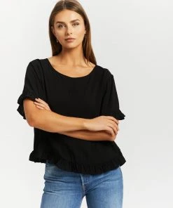 Atmos&Here Blainey Frill Sleeve Top Black -Deals The Style Setters Store http3A2F2Fstatic.theiconic.com .au2Fp2Fatmos here 1821 0760031 4