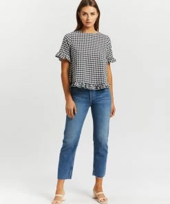 Atmos&Here Annika Frill Sleeve Top Black Gingham -Deals The Style Setters Store http3A2F2Fstatic.theiconic.com .au2Fp2Fatmos here 1934 8660031 5