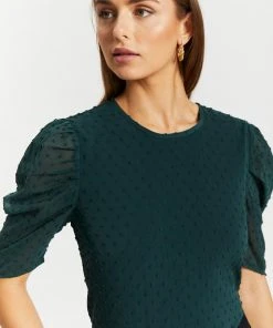 Atmos&Here Zali Puff Sleeve Dobby Top Forest Green -Deals The Style Setters Store http3A2F2Fstatic.theiconic.com .au2Fp2Fatmos here 1981 5304131 4