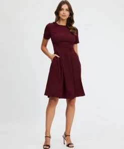 Atmos&Here Bailee Midi Dress Burgundy -Deals The Style Setters Store http3A2F2Fstatic.theiconic.com .au2Fp2Fatmos here 2063 2306341 5