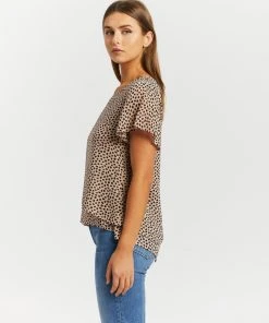 Atmos&Here Vivia Flutter Sleeve Blouse Beige Speckle -Deals The Style Setters Store http3A2F2Fstatic.theiconic.com .au2Fp2Fatmos here 2174 0410231 2