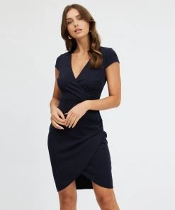 Atmos&Here Alani V-Neck Dress Navy
