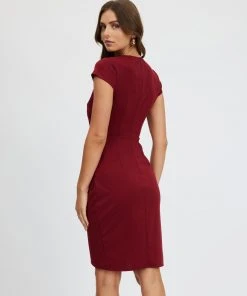 Atmos&Here Alani V-Neck Dress Burgundy -Deals The Style Setters Store http3A2F2Fstatic.theiconic.com .au2Fp2Fatmos here 2237 6206341 3