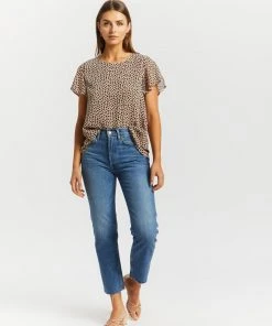 Atmos&Here Vivia Flutter Sleeve Blouse Beige Speckle -Deals The Style Setters Store http3A2F2Fstatic.theiconic.com .au2Fp2Fatmos here 2269 0410231 5