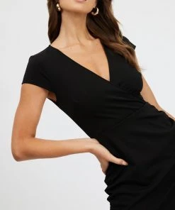 Atmos&Here Alani V-Neck Dress Black -Deals The Style Setters Store http3A2F2Fstatic.theiconic.com .au2Fp2Fatmos here 2360 5206341 4