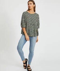 Atmos&Here Rosie Smock Blouse Black Daisy -Deals The Style Setters Store http3A2F2Fstatic.theiconic.com .au2Fp2Fatmos here 2573 3429531 5