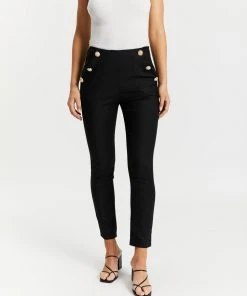 Atmos&Here Esme Button Detail Pants Black