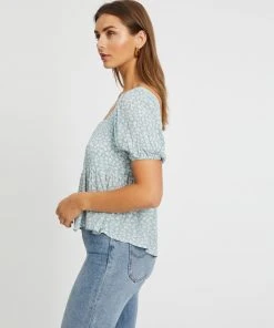 Atmos&Here Ayla Square Neck Blouse Sage Floral -Deals The Style Setters Store http3A2F2Fstatic.theiconic.com .au2Fp2Fatmos here 2897 7619531 2