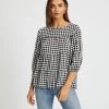Atmos&Here Rosie Smock Blouse Black Gingham