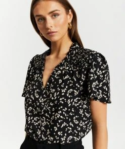 Atmos&Here Charlotte Shirred Blouse Black Speckle -Deals The Style Setters Store http3A2F2Fstatic.theiconic.com .au2Fp2Fatmos here 3010 8304131 4