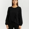 Atmos&Here Scarlett High Low Frill Blouse Black