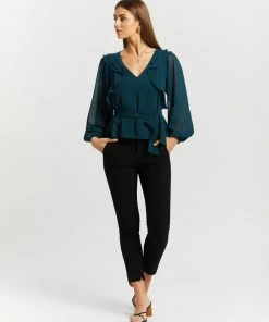 Atmos&Here Andy Puff Sleeve Frill Blouse Teal -Deals The Style Setters Store http3A2F2Fstatic.theiconic.com .au2Fp2Fatmos here 3045 9146821 5