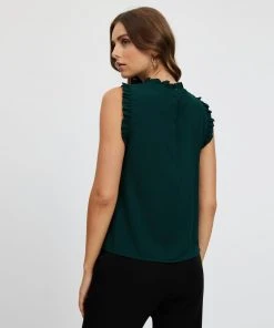 Atmos&Here Jelena High Neck Frill Sleeve Top Forest Green -Deals The Style Setters Store http3A2F2Fstatic.theiconic.com .au2Fp2Fatmos here 3314 1709541 3