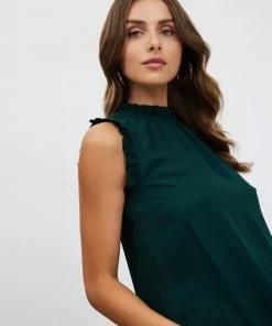 Atmos&Here Jelena High Neck Frill Sleeve Top Forest Green -Deals The Style Setters Store http3A2F2Fstatic.theiconic.com .au2Fp2Fatmos here 3325 1709541 4