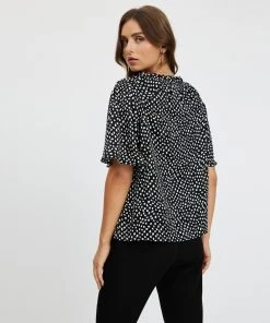 Atmos&Here Mia High Neck Blouse Black Speckle -Deals The Style Setters Store http3A2F2Fstatic.theiconic.com .au2Fp2Fatmos here 3380 9709541 3